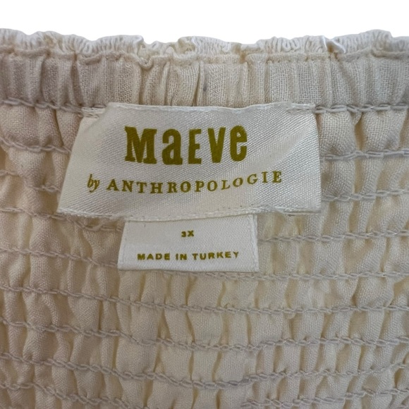 Maeve Anthropologie Strapless Lace Mini Dress Ivory Cream 3X Feminine Bridal - Picture 3 of 5